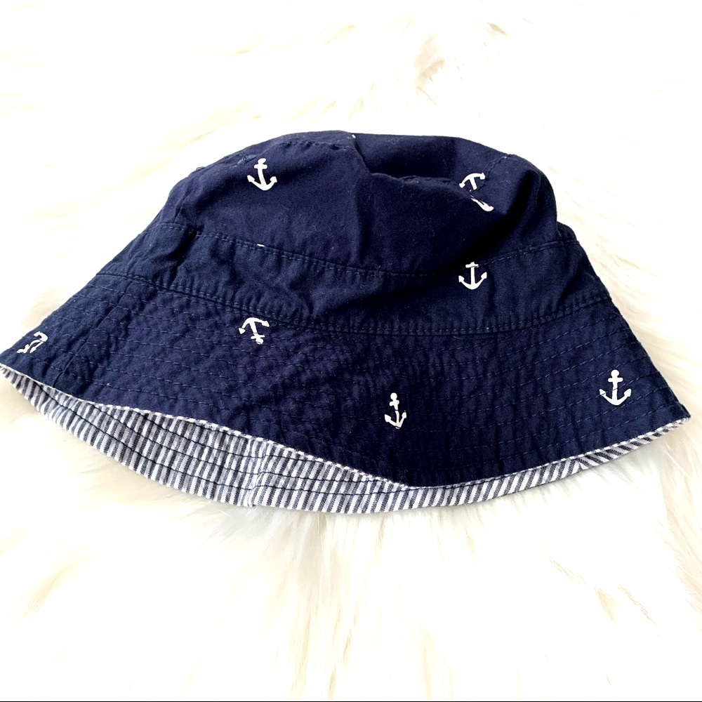 Carter’s Reversible Navy Beach Hat with Anchors